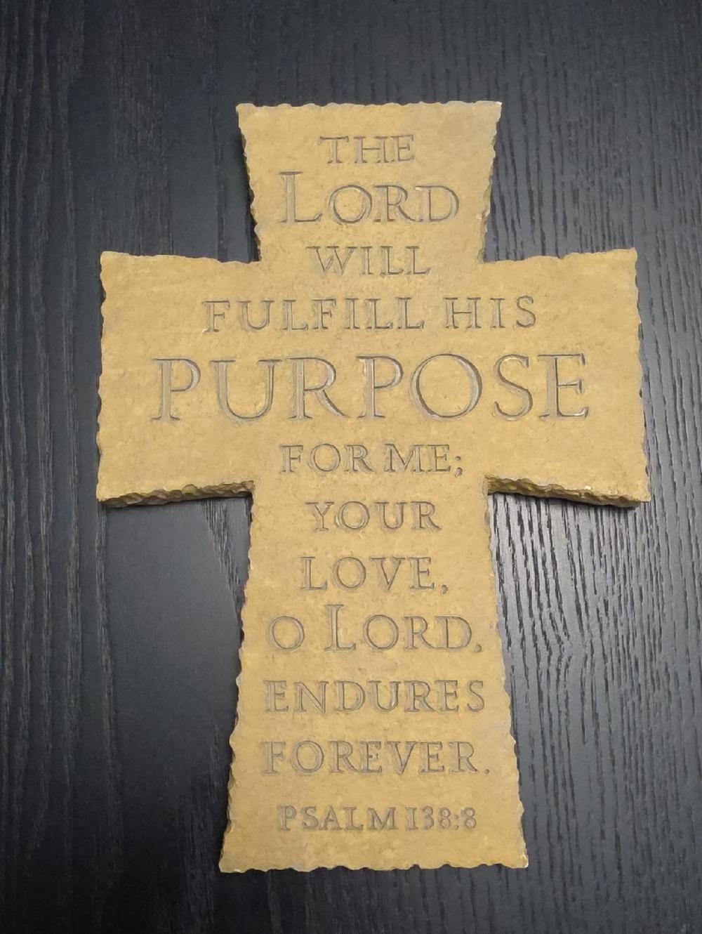2003 Zondervan wall cross featuring the text of Psalm 138:8